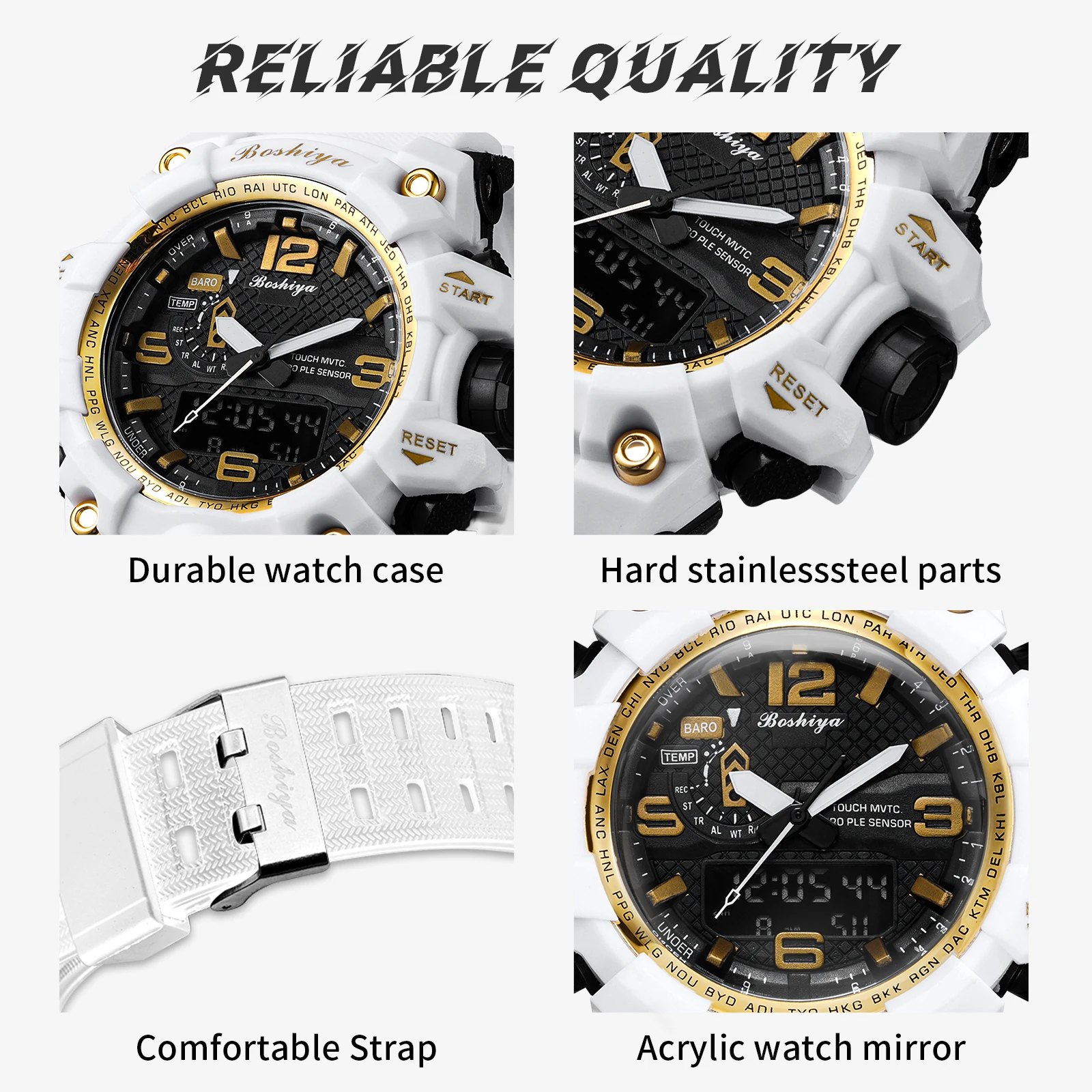 Спортивные часы gshock двойные аналоговые светодиодные водонепроницаемые спортивные кварцевые цифровые мужские наручные