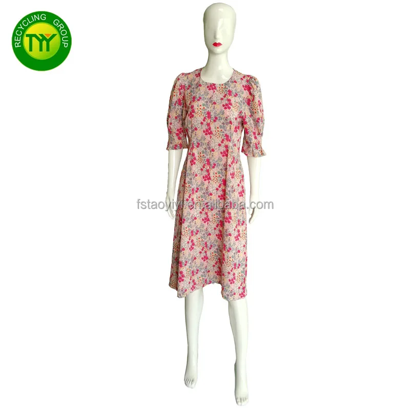 Vintage Taoyiyi Second Hand Colorful Ladies Dress Premium Quality A Grade Elegant USA In Bales Used Clothes