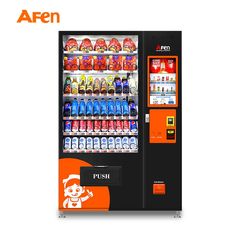 AFEN Lcd Display Intelligent Candy Vitamin Water Vending Machine With Metal Body For Mini Mart