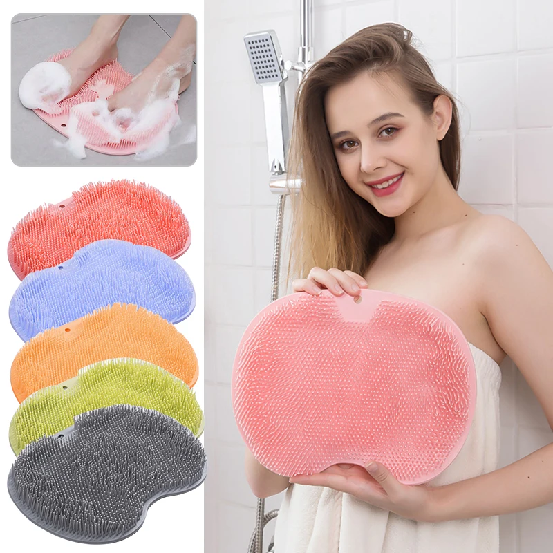 Soft Pink Color Silicone Feet Cleaner Foot Spa Bath Massager Non-slip Suction Rubber Foot Pad Bathroom Mats