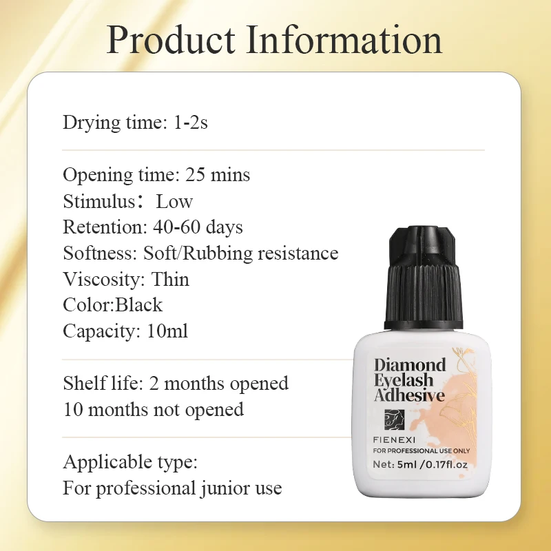 Wholesale Fienexi Diamond New Adhesive 2 Second Drying Private Label Waterproof Eyelash Extension Glue