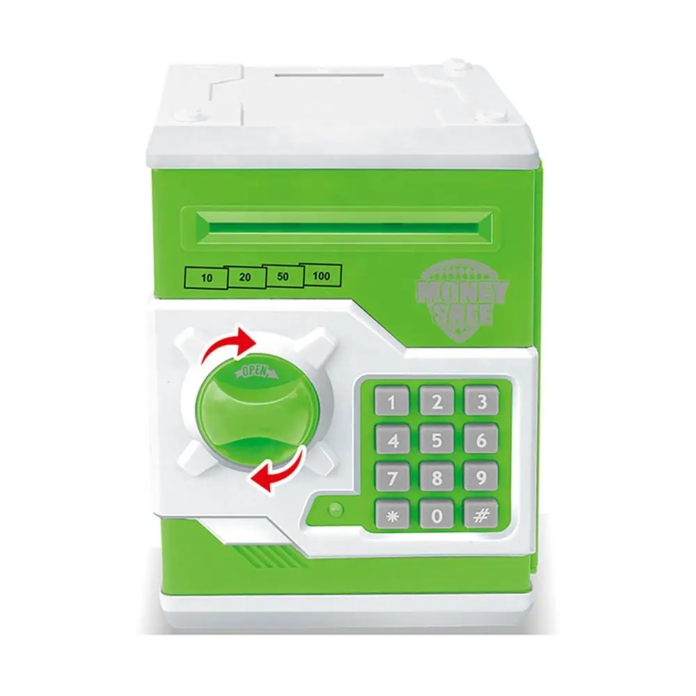 Wholesale Electric piggy bank Auto Scroll Paper Money Coin Code Lock toy electronic piggy bank atm password money box for kids
