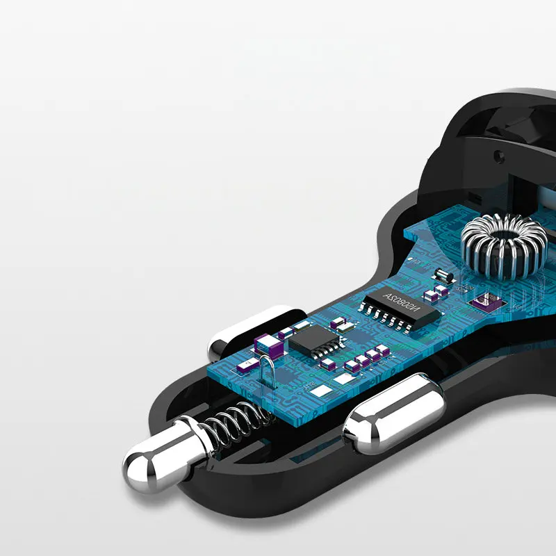 New Model Cigarette Lighter Wireless Type-C Car Charger QC3.0 3 USB Ports Fast Car Battery Charger With LED Digital Display