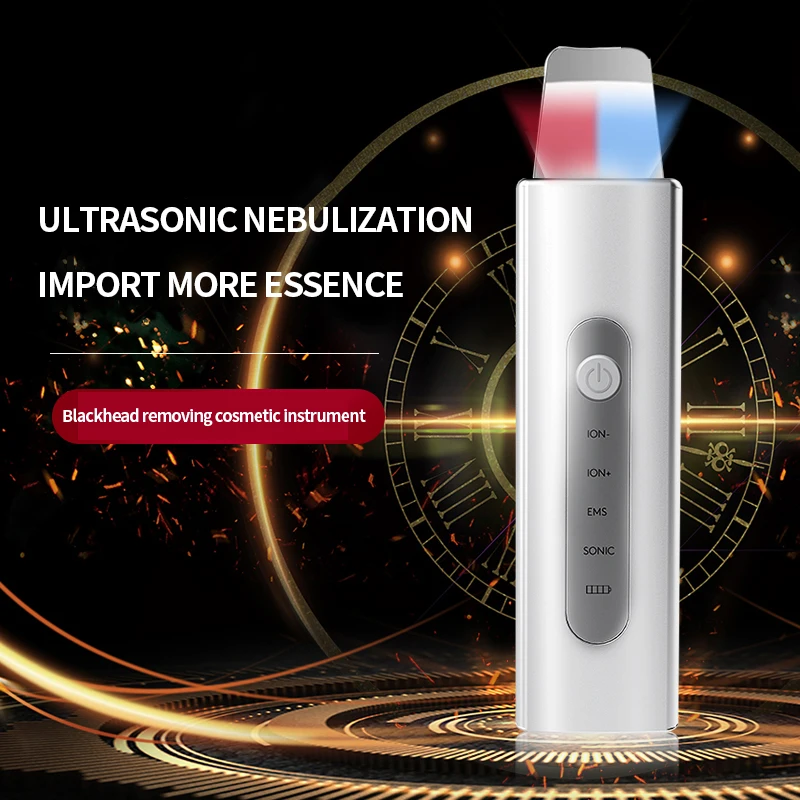 Professional efficient ultrasonic facial skin scrubber deep exfoliator and blackhead cleaning