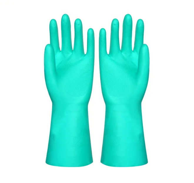 worker hand eco friendly wholesale heavy duty work custom pure rubber cleaning safety chemical resistant nitrile gloves