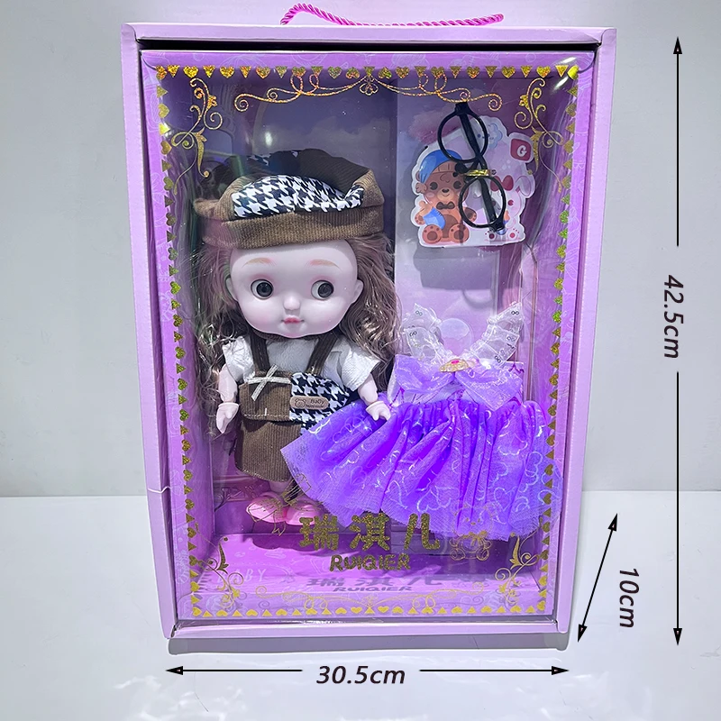 New 28cm lifelike full body joint movable reborn baby girl smile doll, high-quality handmade doll