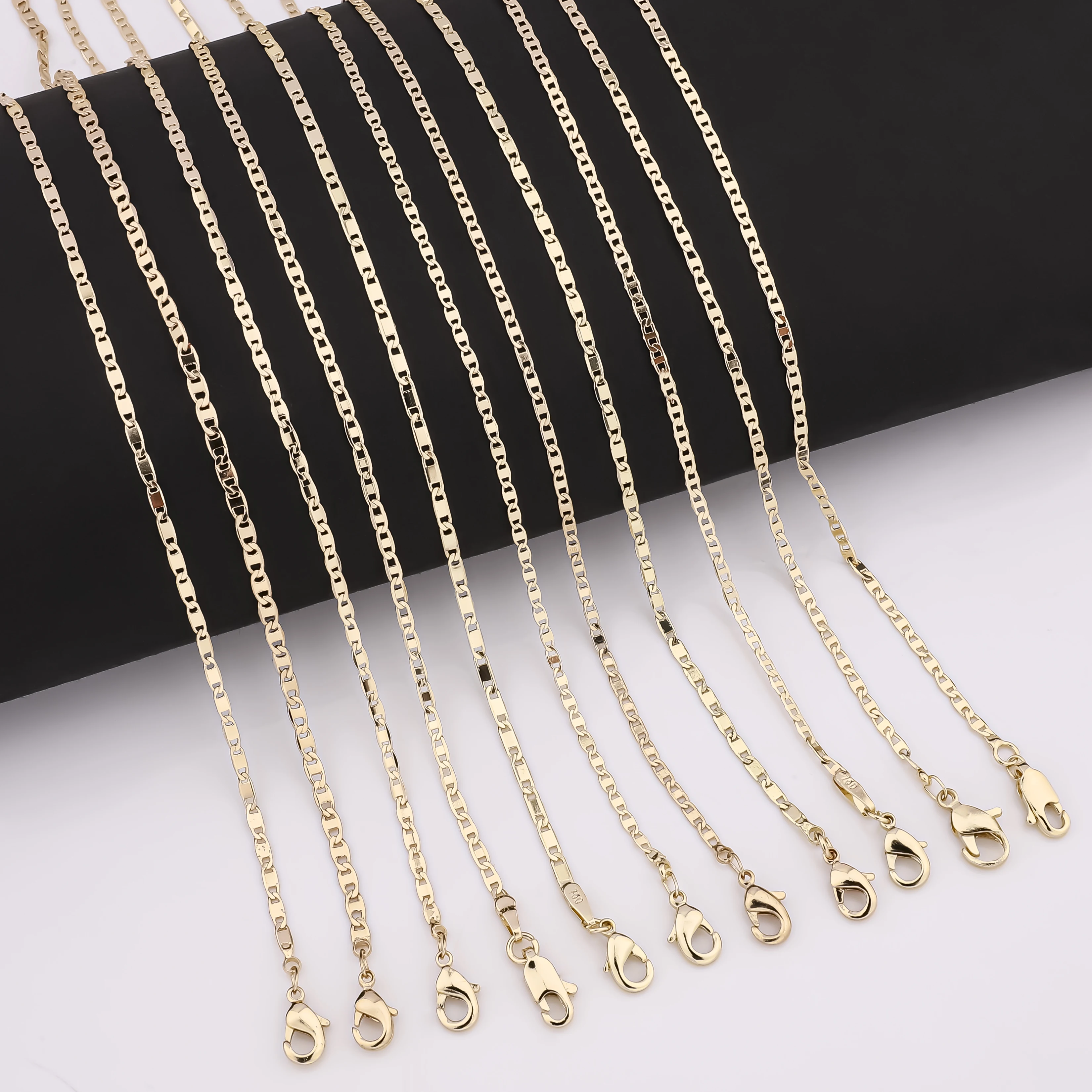 Оптовая продажа модное ожерелье из ламината 14 к oro позолоченная тарелка плетеная цепочка «Фигаро» в стиле хип-хоп для женщин и мужчин