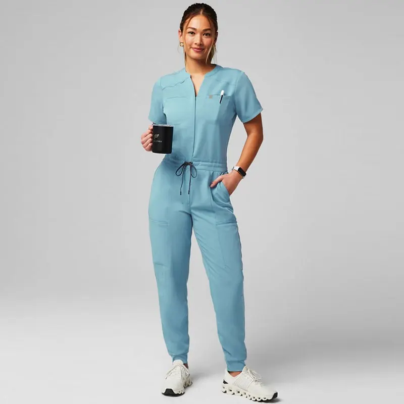 Bestex Custom Logo Scrub Jumpsuit Women Sets Nurse Uniform Stretch Scrubs Sets for Women