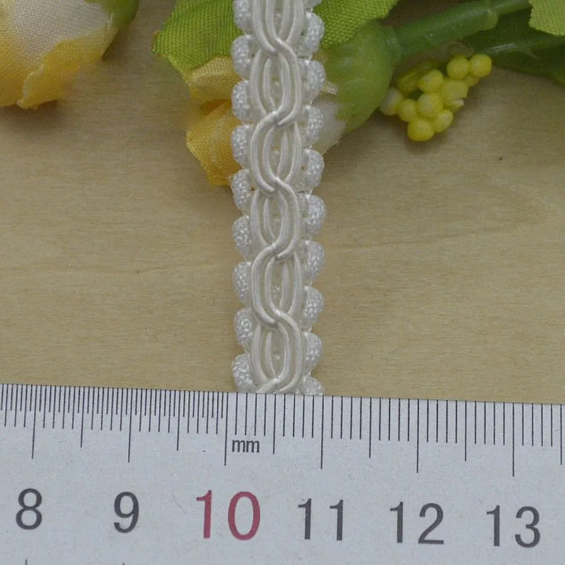 DIY Knitted Braid White Black Lace Ribbon Crocheted Sewing Decoration Double 8-type 1cm Wide Braided Polyester Lace Trim Gold