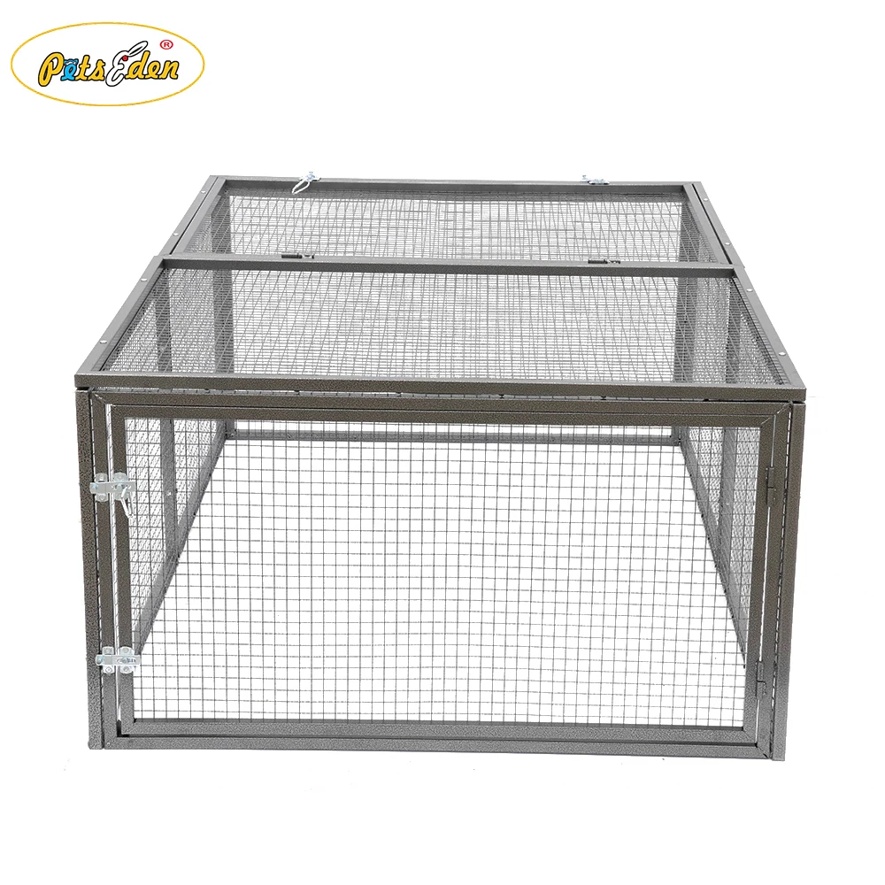 Double Door Puppy Cat Rabbit House Cage Furniture Dog Crate Kennel Outdoor Metal Pet Cages