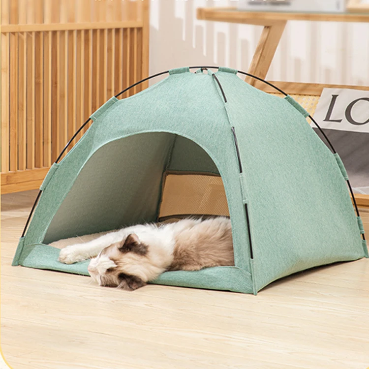 Famicheer BSCI Cat Nest Bed House Folding Warm Pet Dog Bed Camping Mesh Tent for Pets Opp Bag Print Sustainable Provide