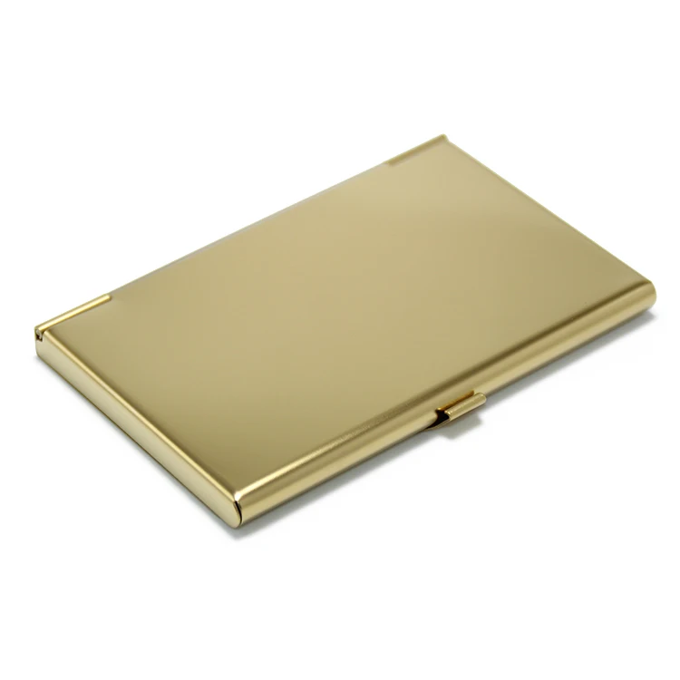 
Gold Color Metal Carcase Box Storage Bank Credit ID Business Name Cards Case Organizer Mirror Stainless Steel Gold Card Holder 