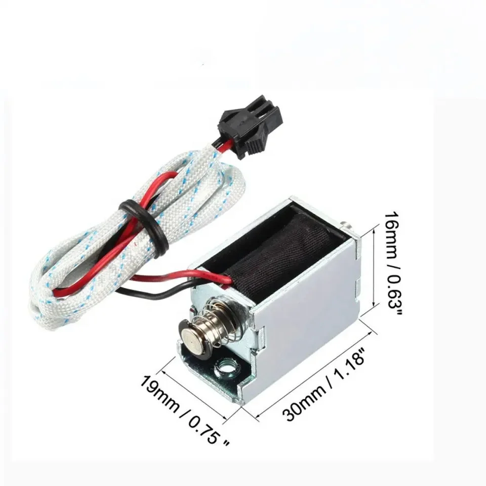 1630mm DC 3V/6V Push Pull Type Open Frame electric lock pick Electromagnetic Solenoid