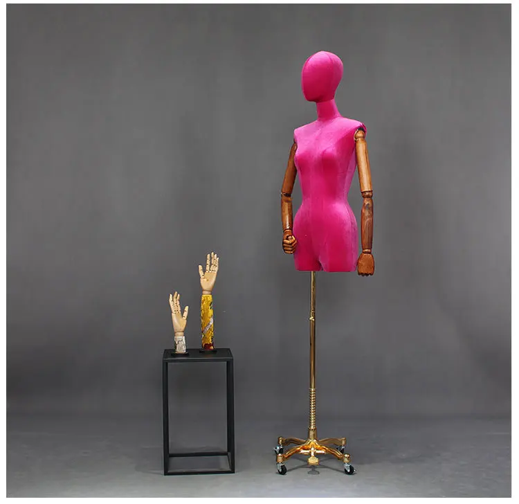 female fabric covered torso decorative dress form white bust form stand mannequin with articulated arms