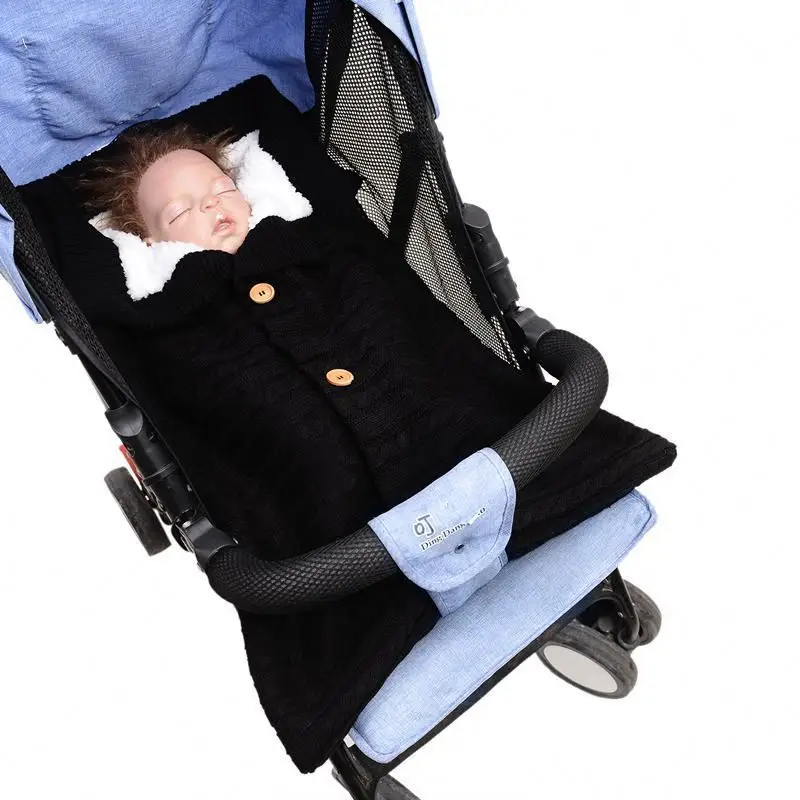Newborn baby sleeping bag winter warm sleeping bag baby stroller cotton knit envelope F388-1
