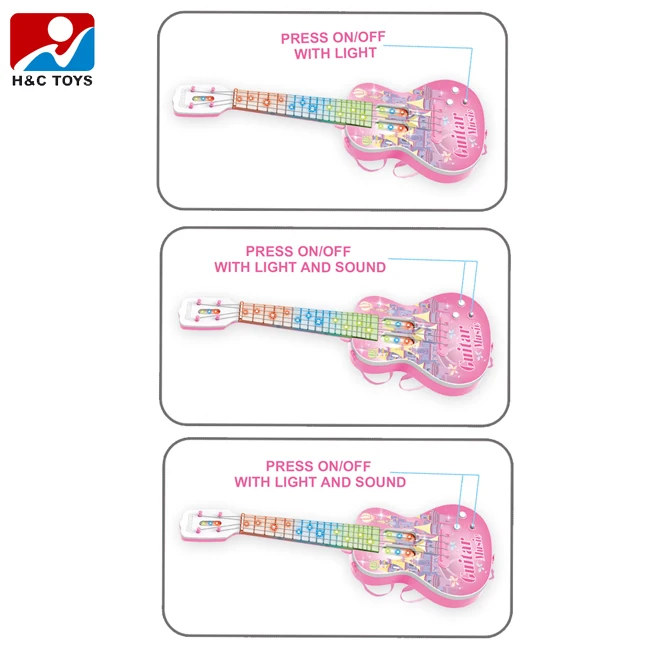 Best selling rock style toy guitar for kids with light and music