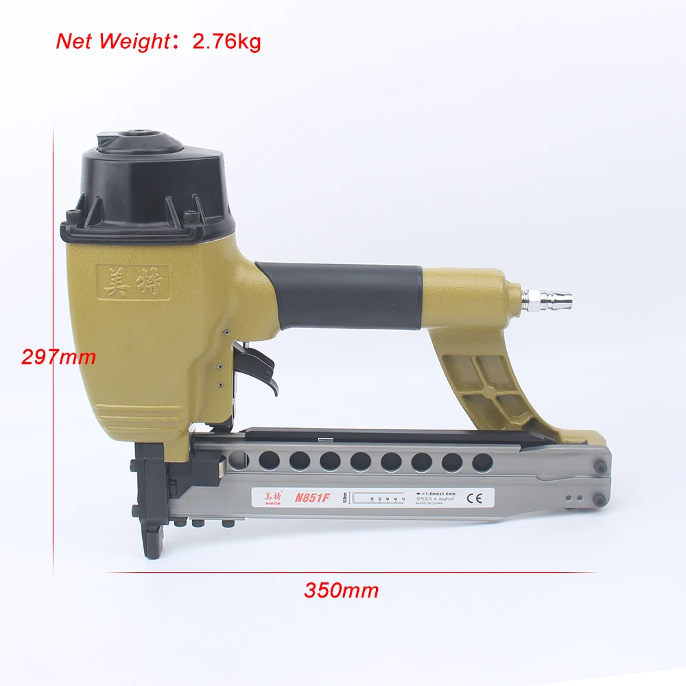 16 GA N851F Air Nailer Continuous Shots U-type Nail Gun Heavy Duty  Pneumatic Staple Guns  For Furniture Pallet 51mm 16 GA