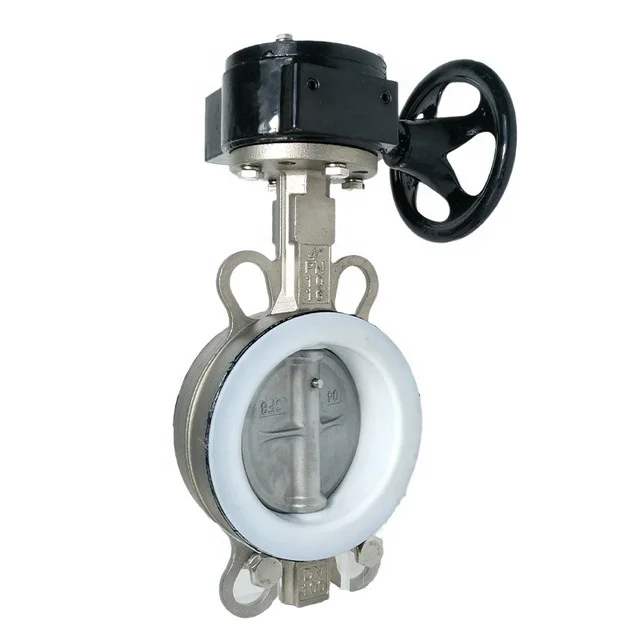 150LB 4 inch PN16 DN100 CF8 Stainless Steel Valve Butterfly  Wafer Type PTFE Sealed Butterfly Valve