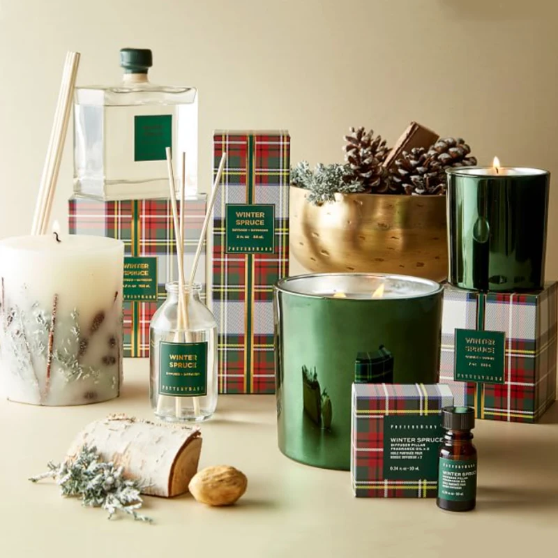 SmallOrders YH020 gift set reed diffuser luxury gift set scented soy customized glass jar candle + glass bottle reed diffuser