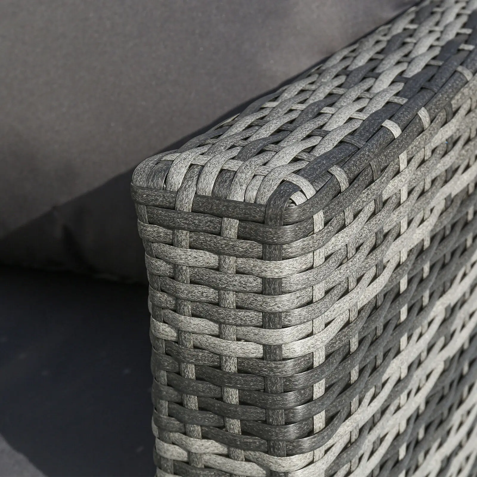 6 Pcs UV Resistant Rattan Garden Furniture Corner Sofa Set Waterproof Cushion Covers Table with Tempered Glass