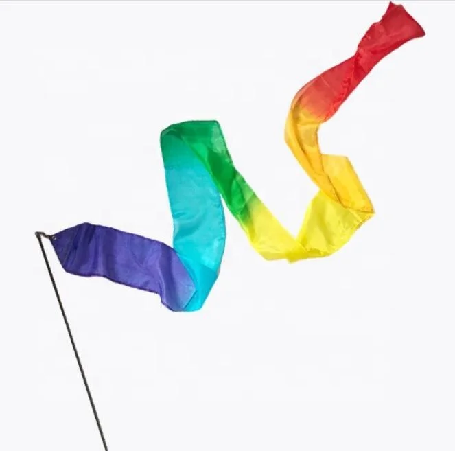 Nayaking Dancer Silk Streamer, Long Silk Ribbon Wand for Dance Play Gymnastics Baton Twirling Birthday Easter Christmas Party