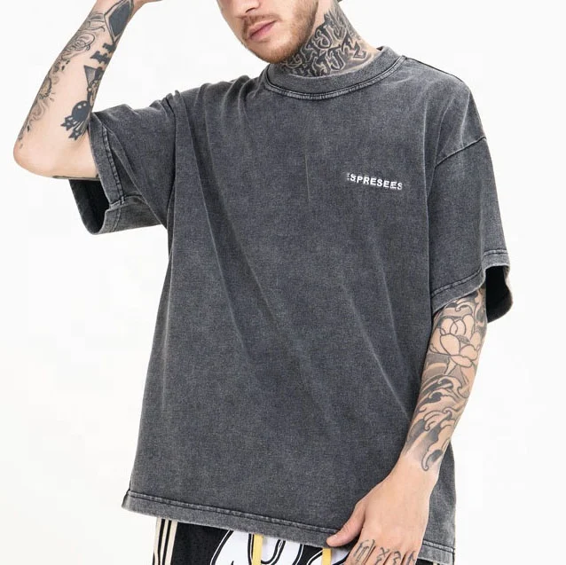 T Shirt Manufacturer Hot Sale Oversized Round Neck 100 Cotton T Shirt Men Washed Tshirts Clothing