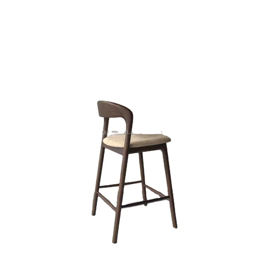 Designer bar stool with backrest Nordic ash solid wood bar chair living room bar chair