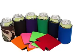 Custom Cooler Sleeve Anti-Slip Neoprene Beer Can Bottle Insulator Cover can holder with Handle for Camping Beverage Drink Cover