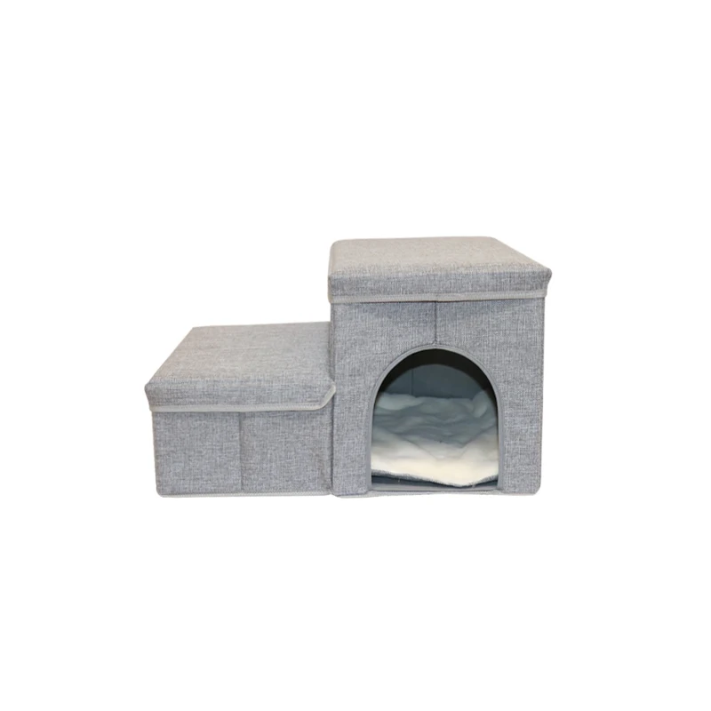 3 Steps Or 2 Steps Folding Dog Step Stairs Foldable with a hole dog bed for High Bed & Sofa Pet Storage Stepper Safety