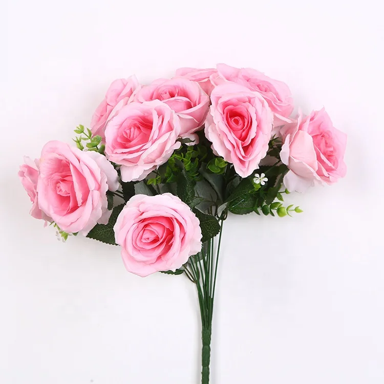 High grade 10head red  rose flowers artificial for home decoration