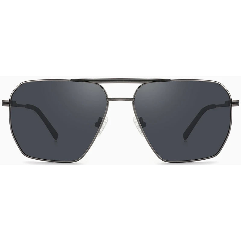 Fashion metal square smoke lens polarized organic  man sunglasses