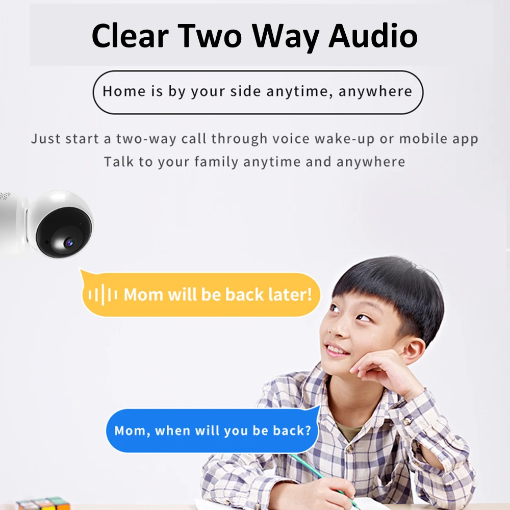 O-Kam App Two Way Audio Day Night Vision Customized Alarm Area Zone Set Motion Detection Auto Human Tracking IP Security Camera