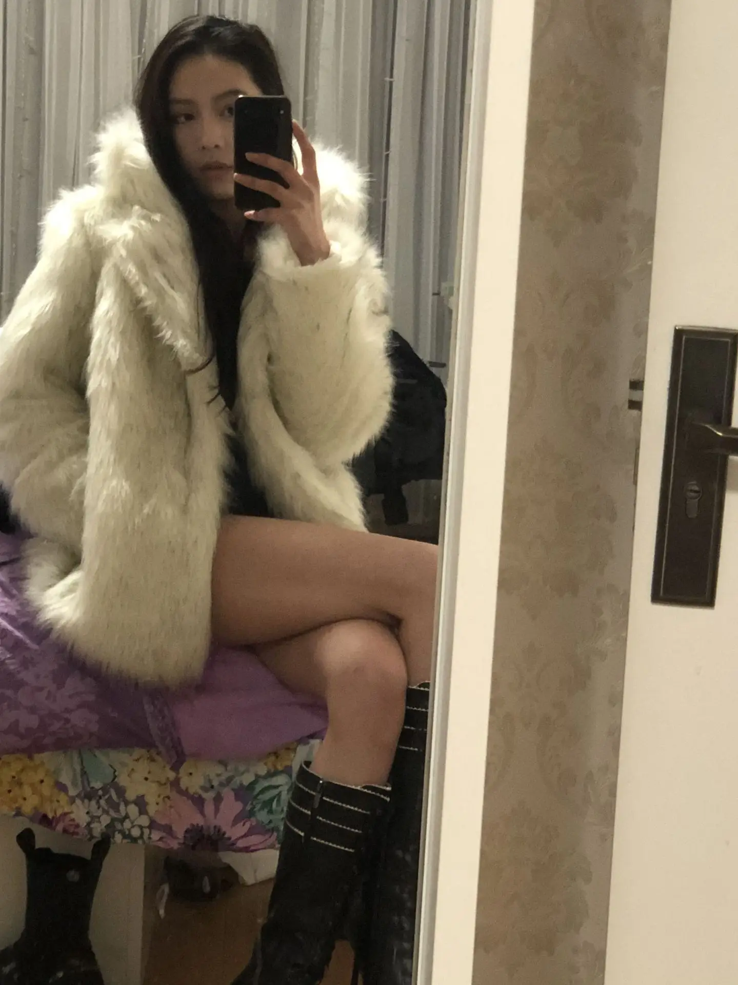 2021 Fashion Style Suit Blazer High Quality Dropshipping Boutique V-Neck Mixed Colors Woman Winter Coat Fur Alpaca Fur coat Wome