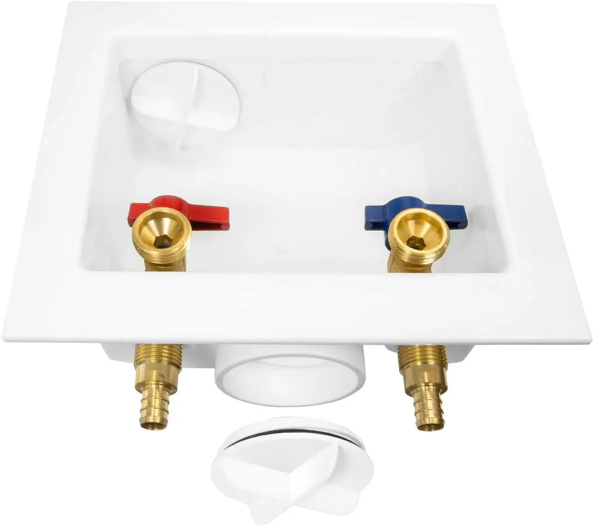 Washing Machine Outlet Box with Center Drain 1/2-inch Crimp