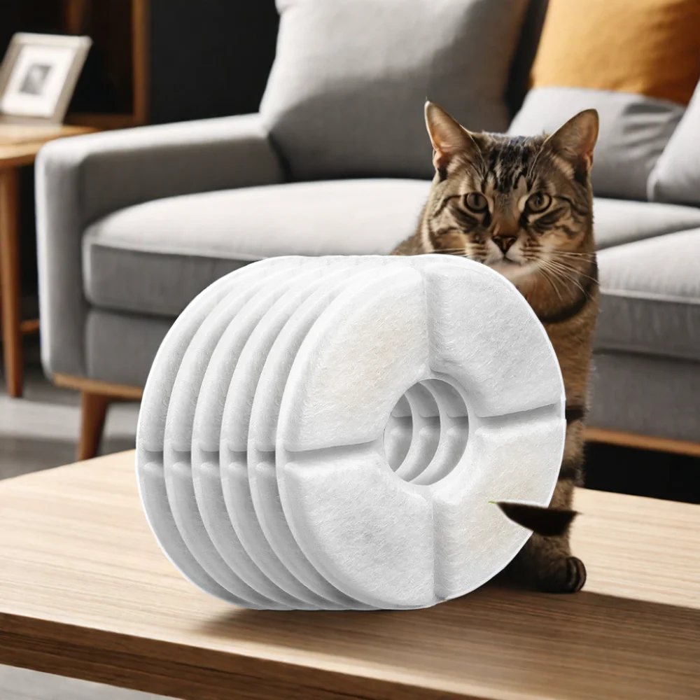 Shengfeng Small flower pet  filter element fountain water dispenser accessories round replaceable cat accessories
