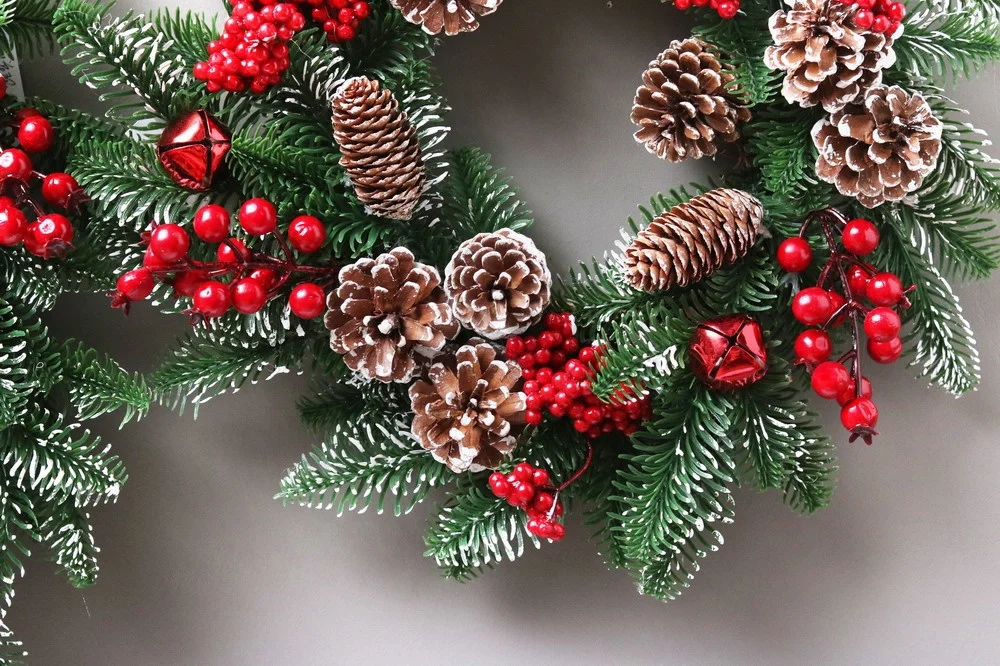 New design 50cm artificial christmas wreath indoor christmas wreaths