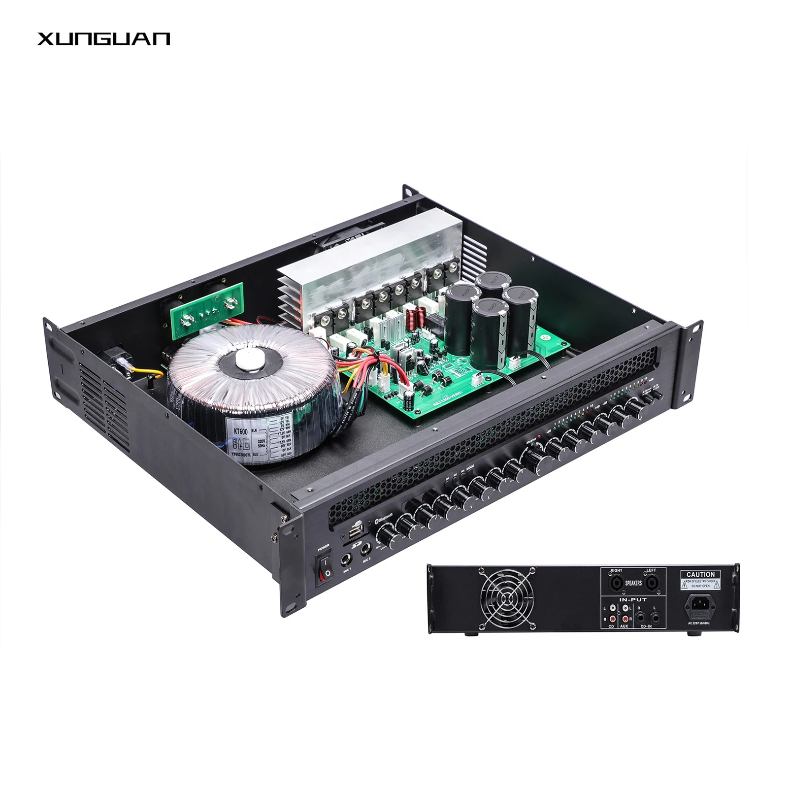 K680 with Blue-tooth 2-Channel 2U Karaoke Power Amplifier 400W*2CH Class AB for KTV Room