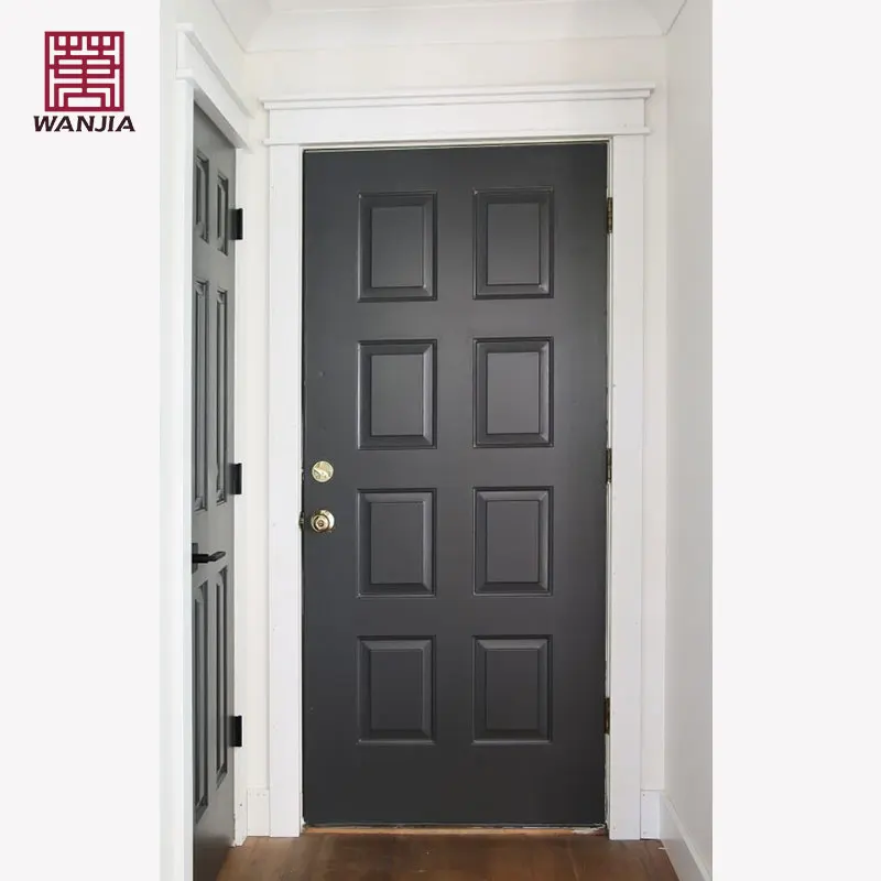 WANJIA Customized Interior Solid Wood Doors Indoor Modern Style Bedroom Single Wooden Room Doors