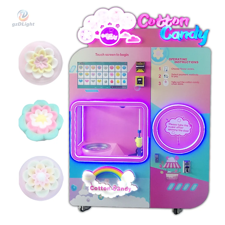 Latest Mg320 Snack Cotton Machines Cotton Candy Digital Vending Machine Self Cotton Candy Automatic Production Line