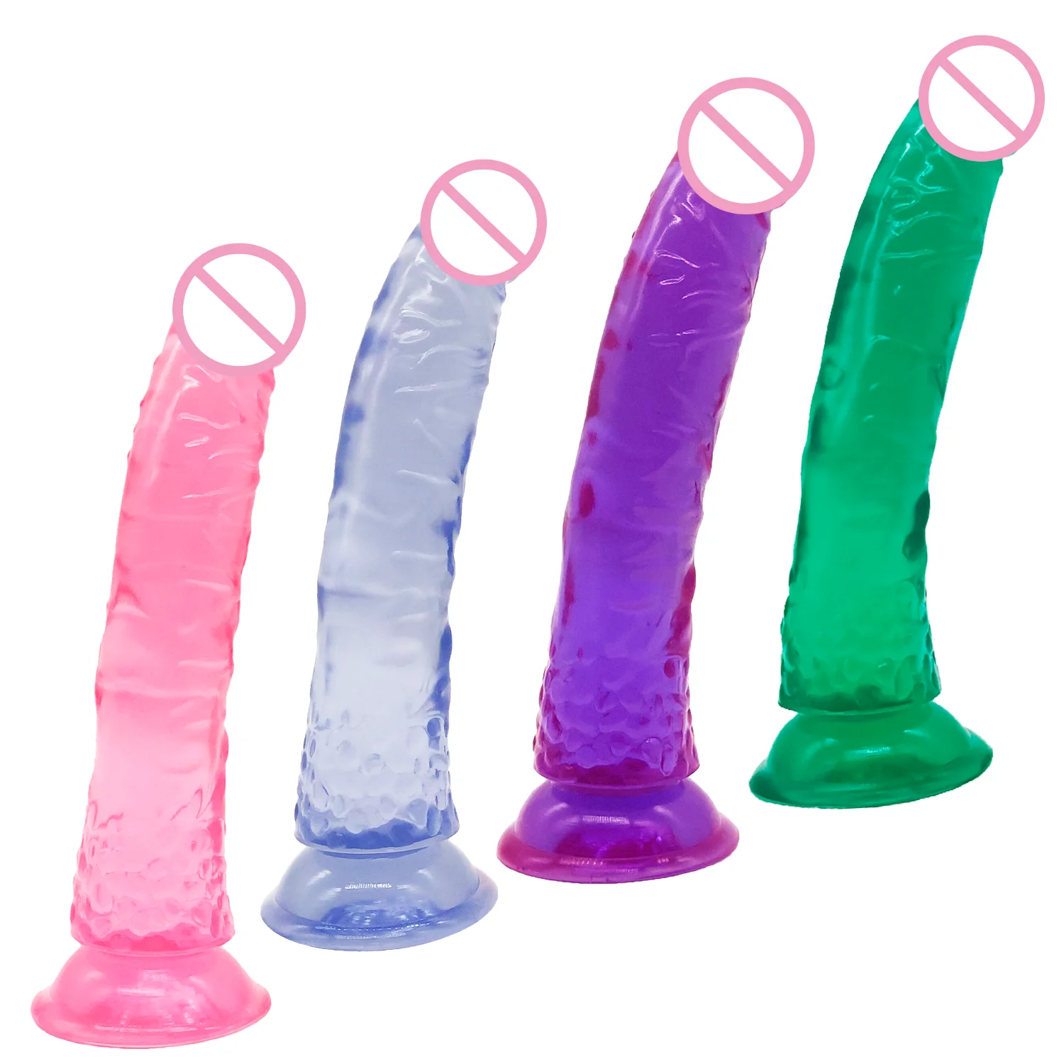 8 inch long huge soft artificial penis for woman  realistic colored  suction cup adult  dildo without balls