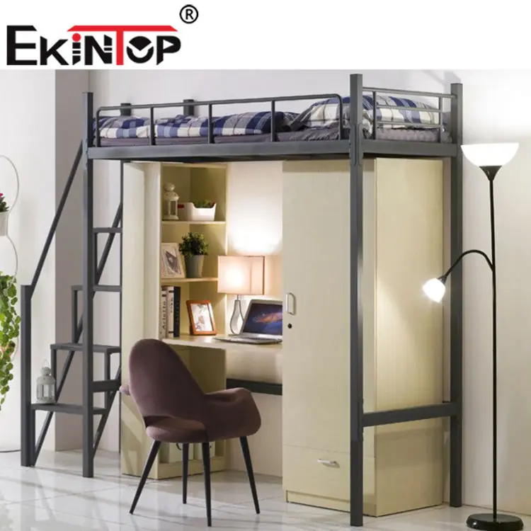 Завод Ekintop оптовая продажа современные односпальные кровати для студентов гостиничные с шкафом домашняя мебель