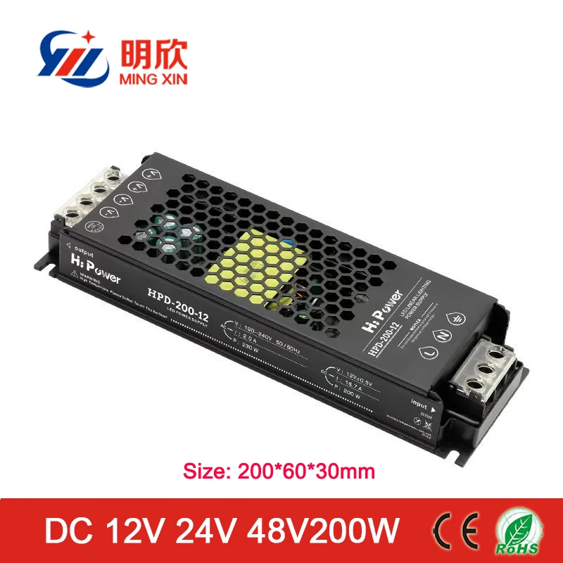 Ultra thin slim led power supply dc 12v 24v 48v 60w 100w 150w 200w 300w 400w LED linear lighting power supply 12v 60w