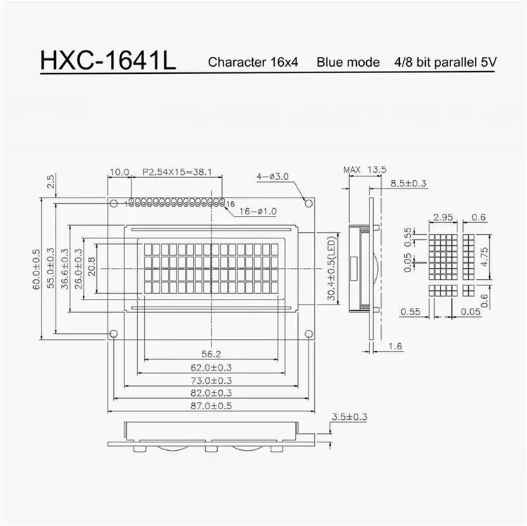  Высокая контрастность черный символ дисплей Pcb экран модуль с драйвером заводской ЖК-контроллер