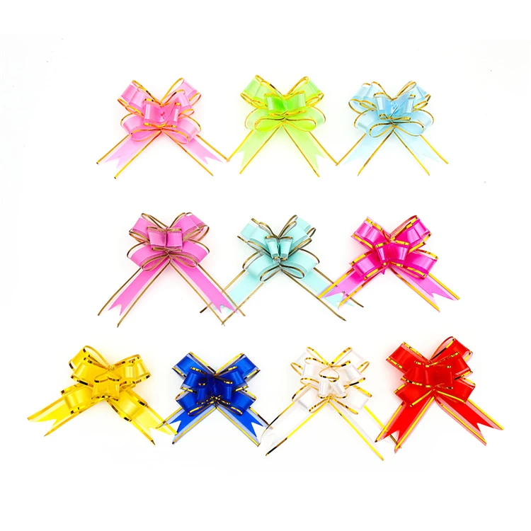 Wholesale Gift Wrapping Christmas Decoration Vertical Pattern Snow Yarn Organza Pull Butterfly Bow Pull Ribbon