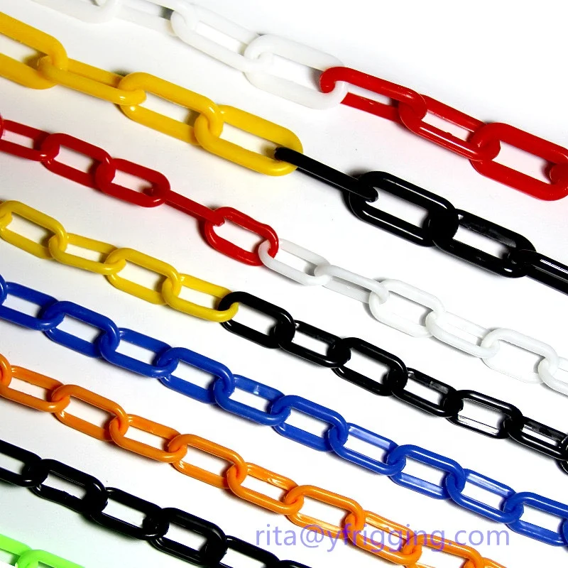 Colorful Traffic Safety Plastic Chain Barrier,  Plastic Link Chain Crowd Control Chain For Warning Purpose