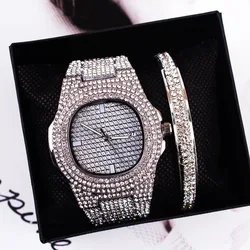 2022 New Style Luxury Iced Out Watch Bling Quartz Square Women Watches Relojes Hip Hop Gold Full Watch Jewelry