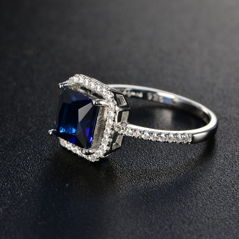 YANYI Vintage 925 Sterling Silver Super Shining Princess Square Ring Micro-inset With Diamond-filled Zircon Jewelry