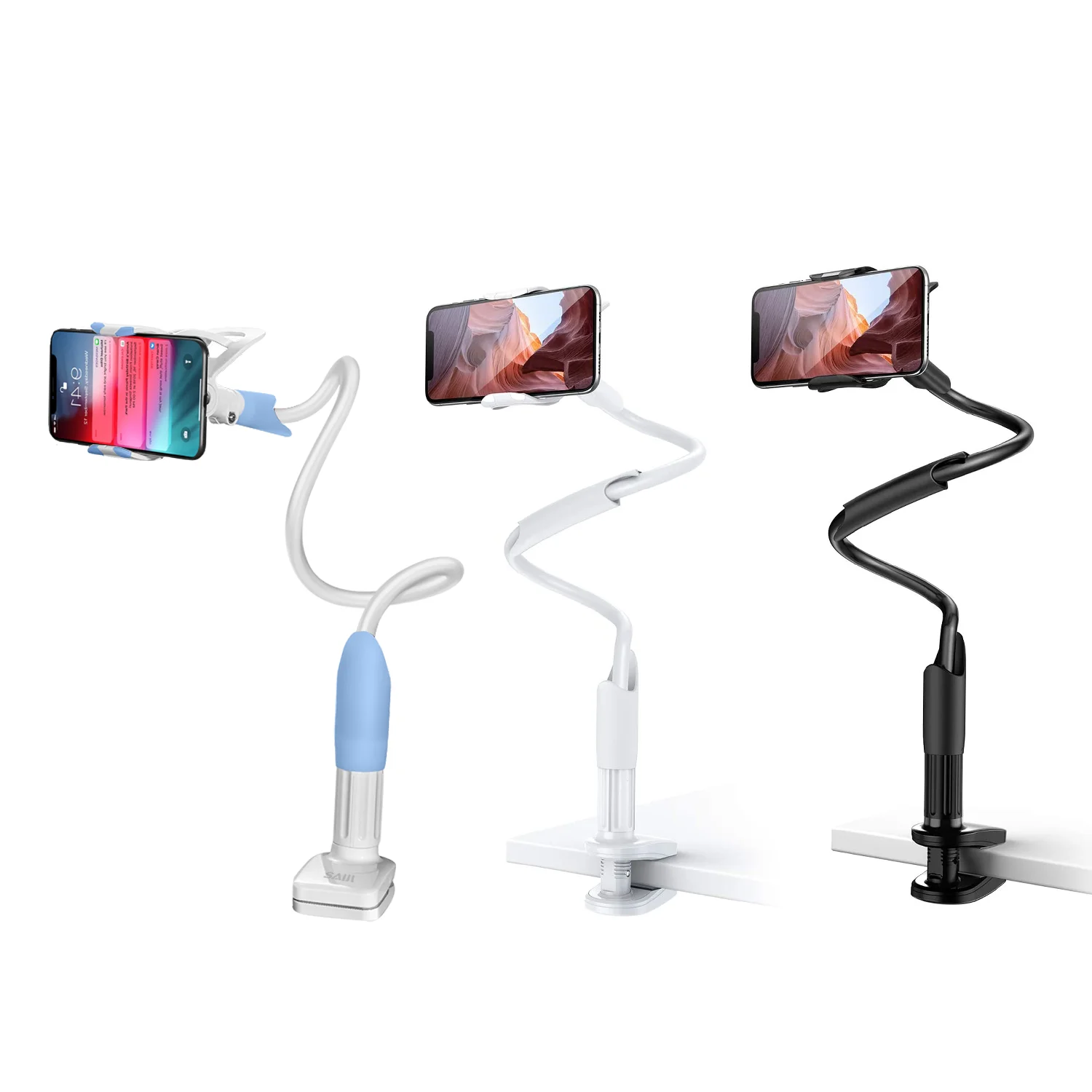 saiji flexible arm holder table top accessoires bed phone holder aluminum alloy gooseneck bett handy halterung clamp mount stand