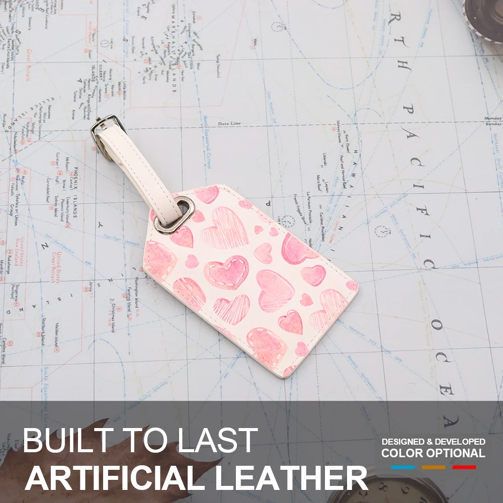 OEM Custom LOGO Printed Name Logo Soft PU Leather Luggage Tag Label Bag Pendant Handbag Portable Travel Name ID Address Tag