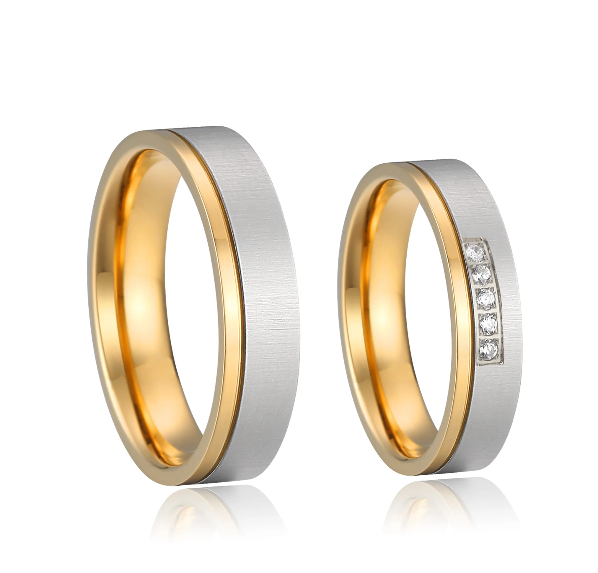 Latest proposal wedding rings for men and women pictures and prices gold plated stainless steel ring for couple cheap